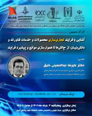  کارگاه حضوری " آشنایی با فرآیند تجاری سازی محصولات و خدمات فناورانه و دانش بنیان: از چالش ها تا هموارسازی موانع و پیشبرد فرآیند "
